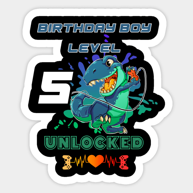 Birthday Boy Level 5 Unlocked Sticker by DesingHeven